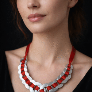 שרשרת תעשייתית שייבות פלדה נירוסטה וסרט אדום  N 2340