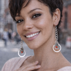 עגילים מטבעות נעילה מפלדת אל חלד  E 1533