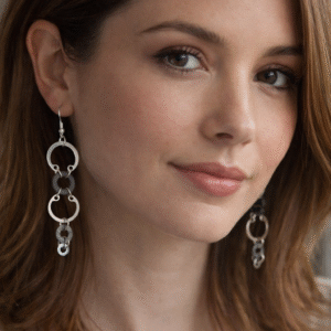 עגילי נירוסטה בעיצוב תעשייתי E 7006